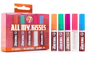 W7 All My Kisses Lip Gloss Gift Set – 5 Piece Thick Drip Collection - Hydrating Lip Care - Stocking Filler