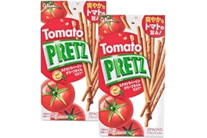 STARRY MART GLICO Pretz Japanese Pretzel Sticks Snacks (2 Packs with 4 Individual Bags) - Tomato Flavour