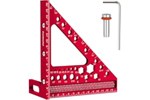 CUIDOSFUL 3D-Gehrungswinkel,Präzisions Messwerkzeug für Holzbearbeitung, Multifunktionaler Winkelmesser, 15-90 Grad, Aluminiumlegierung, Holzbearbeitungslineal für Tischler & Ingenieure