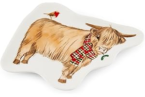 Cooksmart British Designed Christmas Ceramic Tea Bag Tidy | Tea Bag Dish For Used Tea Bags | Teabag Dish With Modern Design - Christmas On The Farm