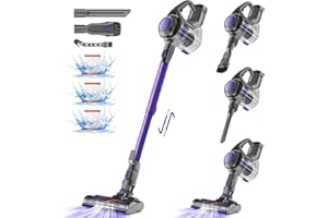 Authmic Akku Staubsauger mit 25000pa Saugkraft,Staubsauger Kabellos bis zu 50 Min Laufzeit,HEPA×3,1.3L Staubbehälter,kabelloser Staubsauger,Staubsauger für Tierhaare Teppich und Hartböden