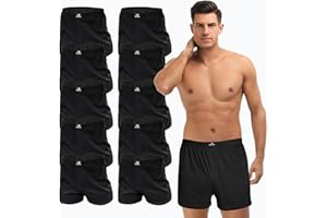 SGS Weiche Lockere Boxershorts Herren 10 Pack oder 6er aus 100% Baumwolle Unterhosen Männer Komfortable Atmungsaktive Herren Unterhosen