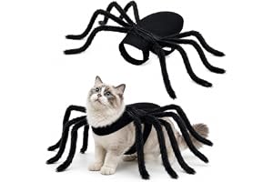yolzhxe Halloweenkostym för hundar katter, rädsla spindlar kostymer husdjur | Enorm simuleringsspinne med päls, katt semester dekoration, cosplay kostym husleksak för halloween, husdjur rollspelsfest