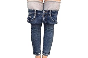 Yoisdtxc Women's Solid Color Fleece Lined Jeans Winter Adult High Belt Pocket Leggings Slim Fit Plus Fleece Warm Thick Pants