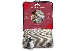 Dreamland Hygge Days Electric Blanket – Heated throw - Zebra, Luxury Faux Fur, 5-minute Fast heat up, 6 temperature settings, 1/3/9-hour auto timer, Electric throw, Machine Washable, 160x120cm