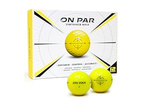 On Par Distance Max Golf Balls - 12 Pack for Enhanced Distance, Control & Accuracy, Ideal Golf Gift for All Swing Speeds with Bold Target Graphic, Premium Golf Accessories