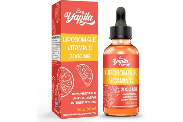 Vitamine C Liposomale 2000 mg Liquide Supplément, Absorption Maximale, Vitamin C Végétalienne Hautement Efficace, Acide Ascorbique, Non-GMO, Sans Gluten, Sans Soja