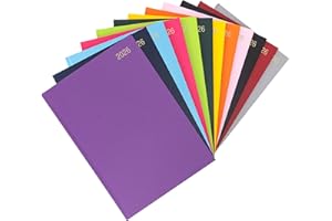 evelay 2026 Diary A4 A5 Day to Page Hardback Full Year Planner Organiser Journal (A4 Page a Day, Purple)