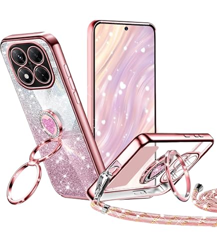 SEAHAI Cover per Xiaomi Redmi Note 14 Pro 5G / POCO X7 5G, Custodia Ultra Sottile ed Elegante in Silicone TPU, Glitter Placcatura Phnom Penh Design Cover Antiurto Case con 360° Supporto