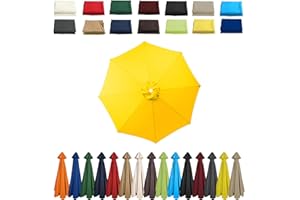 HONUNGRON 2 m, 2,3 m, 2,5 m, 2,7 m, 3,0 m - Housse de rechange pour parasol de terrasse, 6/8 baleines - Housse en tissu - Auvent de rechange pour parasol déporté, cour, jardin