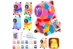 DIKENCE Cadeau Fille 5 6 7 8 9 10 Ans: Jouet Enfant 6-10 Ans Loisirs Créatifs Fille 10-8-9-7-6 Ans Kit d'Art Et d'Artisanat Kit De Peinture Lampe Capybara Veilleuse Cadeau Anniversaire Garcon 5-12 Ans