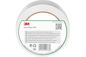 3M Ruban adhésif vinyle 764 usage général, blanc, 50 mm x 33 m