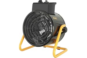 SIAL Industriel Radiateur électrique - 3000W Chauffage Soufflant - Pour Chantier, Atelier Ou Garage (Noir)