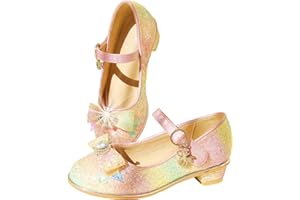 EIGHT KM EKM7018 Scarpe Eleganti per Ragazze con Tacco Alto Mary Jane Princess Scarpe con Pompa per Feste di Nozze Scarpe Illuminanti per Bambini Toddler