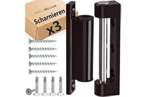 ANTE BELLUM Set di 3 cerniere per porta e finestra, per porte e finestre, per porte e finestre (3 cerniere, marrone)