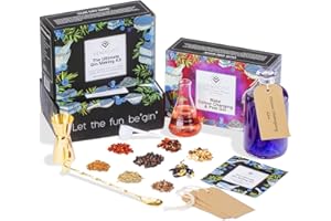 Vemacity Kit Definitivo ® per Fare il Gin - Set Gin Tonic per Preparare 10 Bottiglie di Gin Classico e Rosa. Perfetto Gin Tonic Kit Regalo. | 13 Spezie Gin Tonic, Ricettario & Accessori Bar Oro