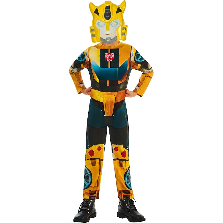 Disguise Bumblebee Classic Muscle Child Costume - Yellow Jumpsuit With Mask, Large (10-12 Years), Officially Licensed - View #7