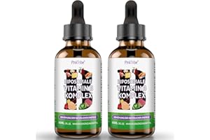 ‎P!NKTRIBE Liposomale Vitamin B Komplex Flüssiges - Hochdosiert Tropfen mit Allen 8 B-Vitaminen, Aktive Vitamin B Formen, Vegan, Keine Zusatzstoffe, 60ml (2er Pack)