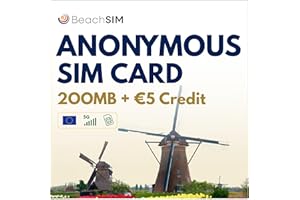 BeachSIM Pays-Bas Carte SIM prépayée Anonyme Hollande Lebara (200MB & 5 EUR)