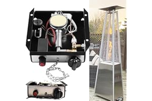 MOCOLI Gas Heizung Kit Ersatz, Ersatz Gasheizungsset Ersatzbrennermodul Propan Gas Glas Rohr Heizung Steuerkasten Ansaugluft Außenheizung Controller Heizung Herd Montage Kit ohne Druckminderventil 4 Löcher