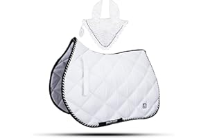 GALLOP SHOP Generale - Set coprisella con velo da mosca abbinato, colore: Bianco