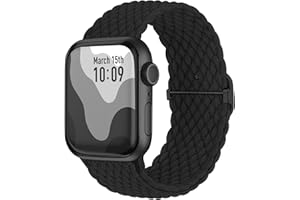 Suitisbest Nylonowy pasek do Apple Watch 38 mm, 40 mm, 41 mm, 42 mm, 44 mm, 45 mm, 49 mm, antypoślizgowy, pleciony, elastyczny pasek do Apple Watch 9, 8, SE, 7, 6, 5, 4, 3, 2, 1