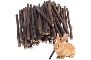 KIRZAX 150g Natürliche Apfelstäbchen,Bunny-Kaustock,Hamster Kau-Stäbchen Zähneknirschen,Nager Zubehör für Gesunde Zähne,für Kaninchen Meerschweinchen Hamster Chinchilla