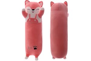 Yeqivo Soft Plush Fox Plush Toy Pillow Soft Pink Fox Plushies Stuffed Animal Toy Gift for Kids and Girlfriend (Fox, 90cm/35.4in)