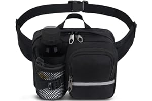 TESELOR Marsupio Sportivo Impermeabile Marsupio Running Uomo Donna Marsupio con Portaborraccia per Cuffie Ciclismo Escursione Trekking Viaggio (black)