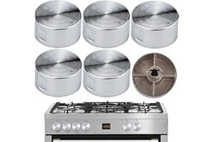 LZKHEH Manopole per forni, set da 6 pezzi con pomelli da 8mm adattabili a ogni piano cottura e stufa a gas, con controllo universale per la superficie di ogni cucina. Prodotto di alta qualità in argento.