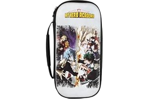 Konix My Hero Academia Housse de Protection et Transport pour Consoles Nintendo Switch, Switch Lite et Switch OLED - Rangement 8 Jeux - Blanc