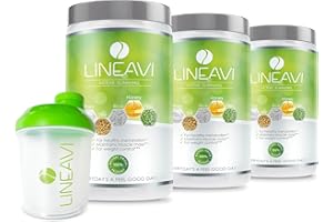‎LINEAVI LINEAVI Aktivkost Diät Shake Neutral + Shaker, 3x500g, Abnehm Shake mit angenehmen Geschmack, Mahlzeitenersatz aus Soja-, Erbsen-, Reis- und Molken Eiweiß, laktose- und glutenfrei