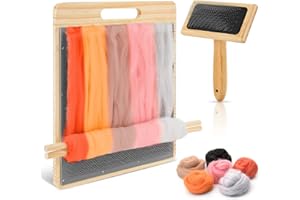 TESSCO FOR YOU Tessco 4 Pcs Wool Blending Board Carding Brush Set Wood Hand Carders Needle Felting Tools Dowels for Felt Project Wool Craft