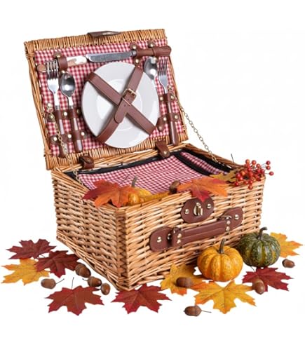 Panier Pique-nique IDRO De Cilio - Panier En Osier Classique Pour Repas En Extérieur