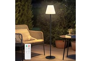 MALUX Lampadaire solaire d'extérieur avec lumière blanche chaude 8 couleursintensité variable capteur de lumière lampe d'extérieur étanche décoration idéale pour votre maison hôtel table à manger et jardin