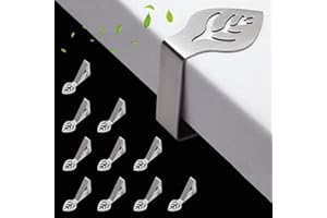 CUNGLIN Table Cloth Clips for Outside Inside Table 10 Pack, Leaf Shape Picnic Tablecloth Holder Clip Large Stainless Steel Decorative Cover Clamp for Heavy Duty Party Wedding Restaurant Camping Essential