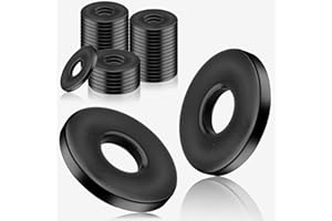 KGGZKG 30 Arandelas M6 Negras de Acero Inoxidable DIN 9021 A2 V2A de Carrocería, Planas para Tornillos, Tuercas y Barra Roscada