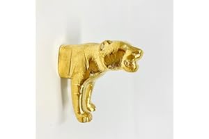 KNOBS BY BLOSSOM Gold Safari Animal Iron Metal Drawer Knobs (Knob, Tiger)