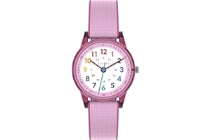 Cander Berlin MNA 0130 F Kinderarmbanduhr Klett Armbanduhr Kinder Mädchen 3 ATM wasserdicht Lernuhr analog pink