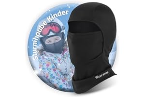 ICOCOPRO Sturmhaube Kinder Winter - Winddichte Balaclava - Warme Sturmmaske Schwarz - Skimaske Gesichtshaube - Skimütze Schlupfmütze Sturmmütze - Fahrradmütze Unter Helm