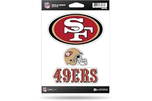 Rico Industries NFL San Francisco 49ers Die Cut Lot de 3 autocollants triple spiritueux