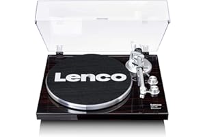 Lenco LBT-188 Tocadiscos Bluetooth - admite Salidas de RCA y USB - 2 velocidades 33 RPM y 45 RPM - preamplificador - carcasa de MDF - transmisión por correa - nogal