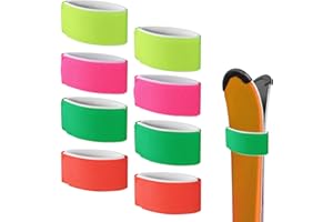 LASUROA 8pcs Ski Straps Fasteners, Adjustable Ski Wrap Straps Ski Bands Tapes Storage Ties with Protective Pad for Ski Boards Poles Winter Sports Accessories (Green, Yellow, Orange, Rose Red)