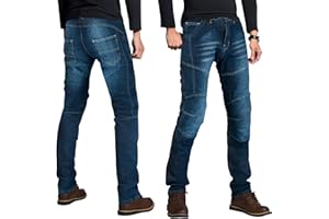 TSM-MOTO Pantalones Vaqueros de Moto de protección para Hombre con protección de Armadura, homologados CE EN 17092-3:2020
