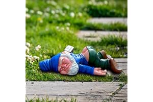 LOPKJ Estatua de Enano de Jardín Gnomo Borracho Gnomos Jardin Exterior Resina Enano Estatua Adornos Jardin Exterior para Césped de Jardín Decoraciones