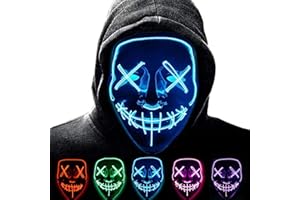 ALINILA Halloween Karneval Maske,LED Purge Maske Party Leuchtmaske 3 Steuerbar Verschiedene Blinkmodi,für Fasching/Halloween Fasching Party KostüM Dekoration Herren & Damen