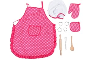 Kinder Küche Spielzeug Set DIY Kochen Backen Anzug Spielzeug Set Pretend Play Kleidung Schürze Hut Herd mit Utensilien für Mädchen Kindertag