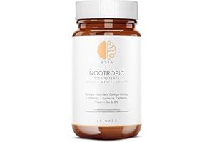 ‎QSTA QSTA Nootropic – Fortschrittliche Formel zur Kognitiven Unterstützung mit Bacopa, Ginkgo, Tyrosin, Theanin, Koffein, B6 & B12