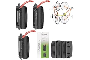 Mimoke Lot de 3 supports muraux pivotants pour vélo, vertical, pour garage, VTT et vélo de route, rouge