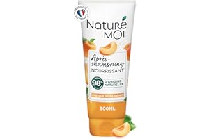 Naturé Moi Après Shampooing Sans Sulfate Nourrissant Démélant, Répare Cheveux Secs, Abîmés Abricot, Huile de Sésame Bio 98% d'Origine Naturelle 200 ml